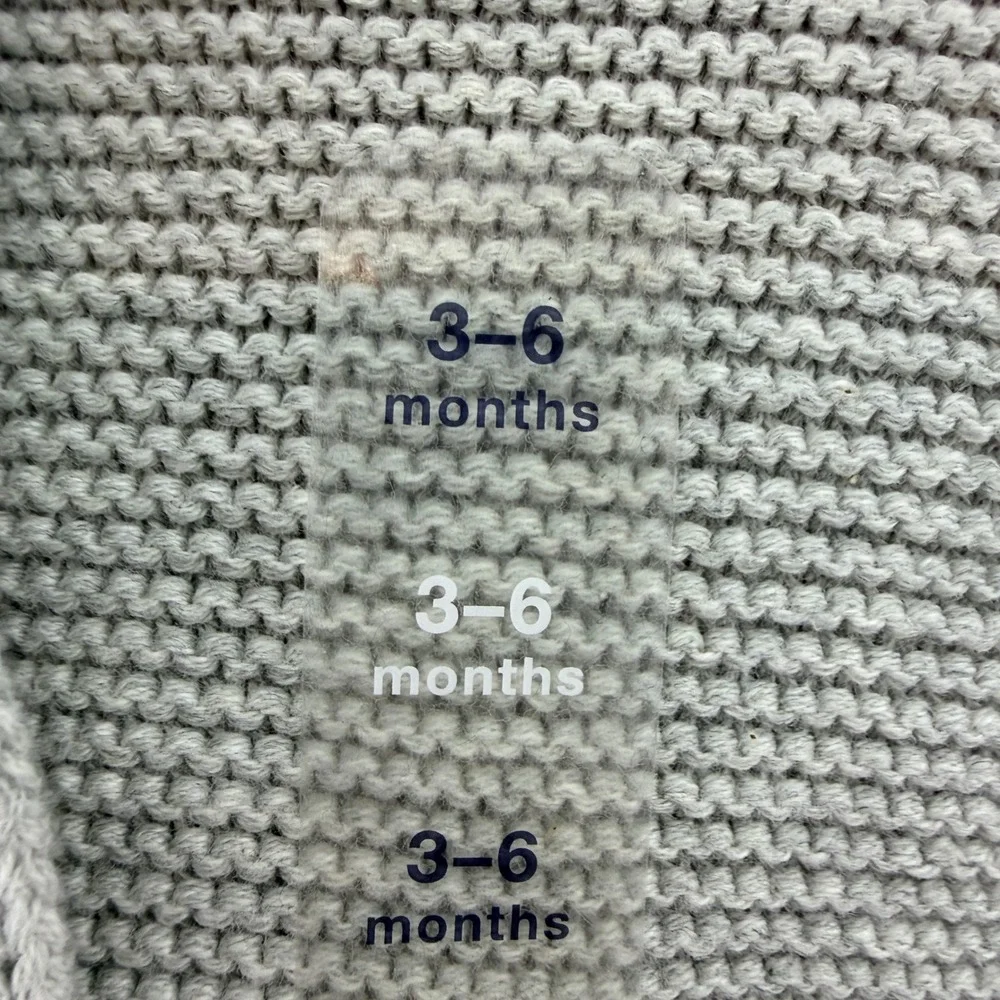 Baby Gap‎ First Favorites Bear Ear Hooded Cardigan Gray Knit Sweater 3-6 Months